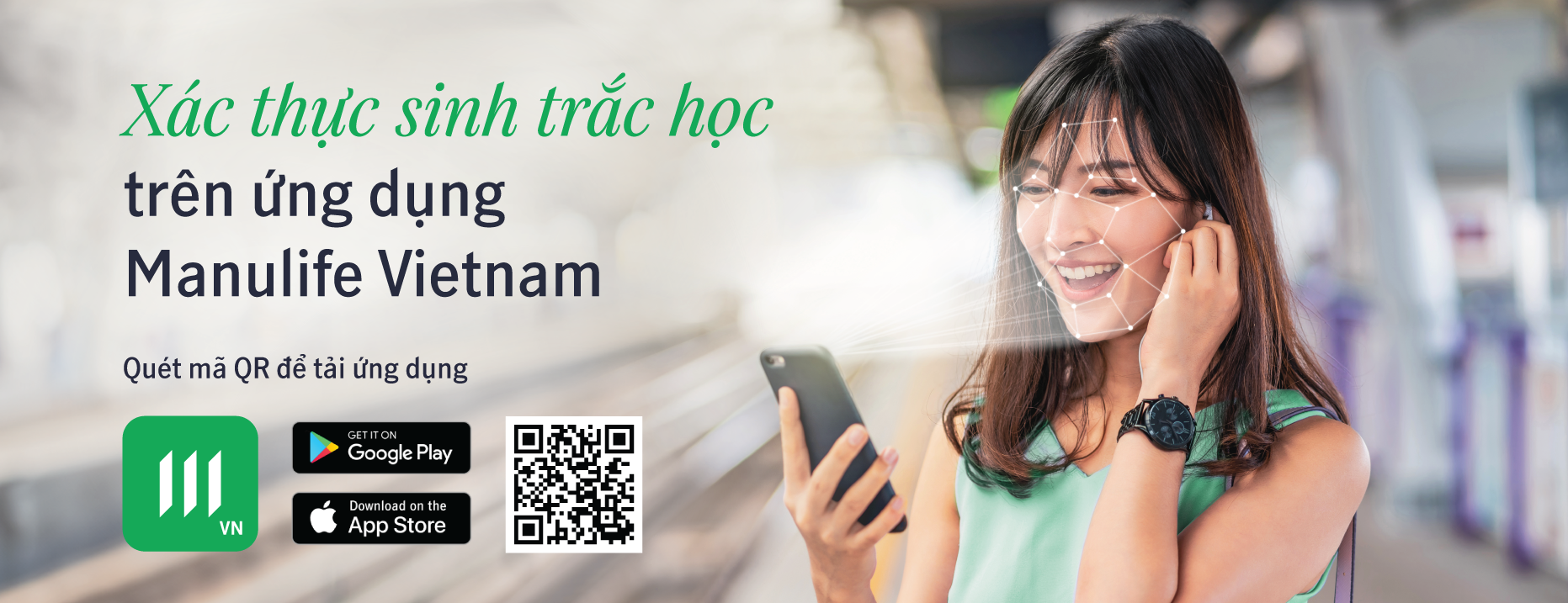 Xác thực sinh trắc học trên ứng dụng Manulife Việt Nam